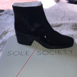 Sole society patent leather boots